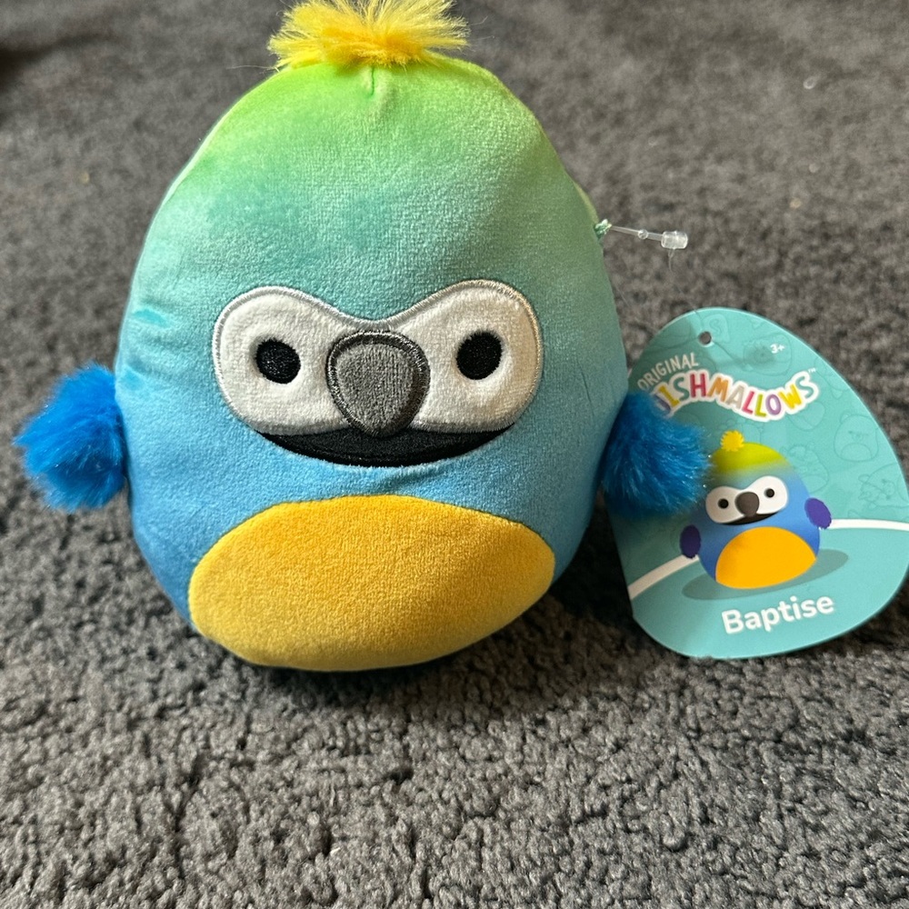 Squishmallows Baptise the Macaw - Blue, Green, and Yellow